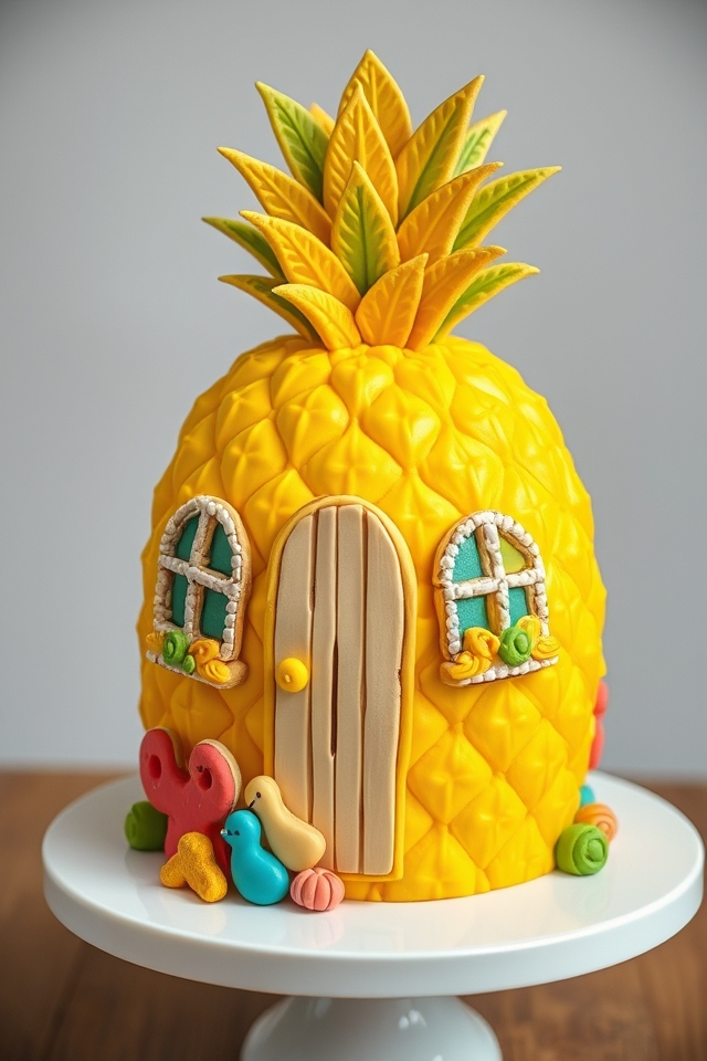 whimsical spongebob pineapple cake