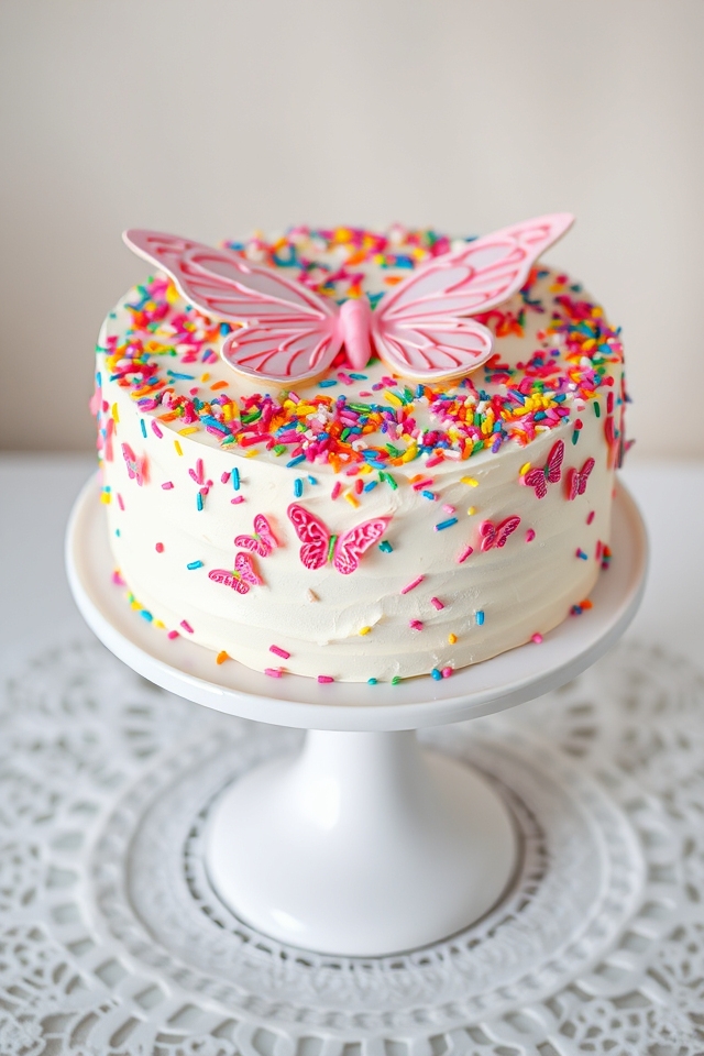 whimsical sprinkle cake decoration