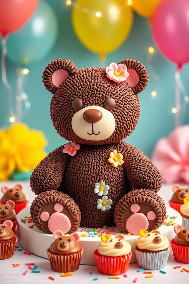 whimsical teddy bear cake