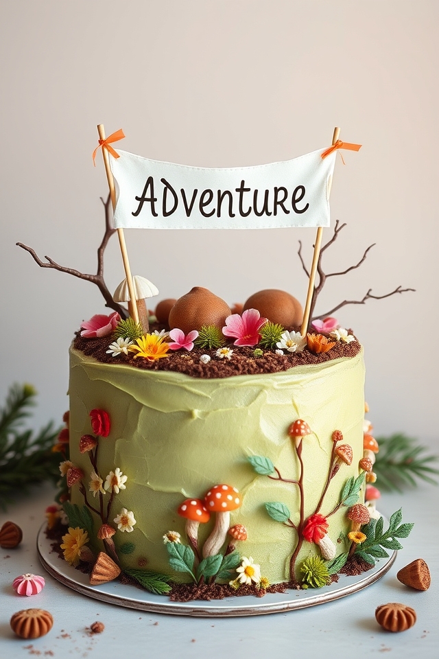 whimsical woodland adventure cake