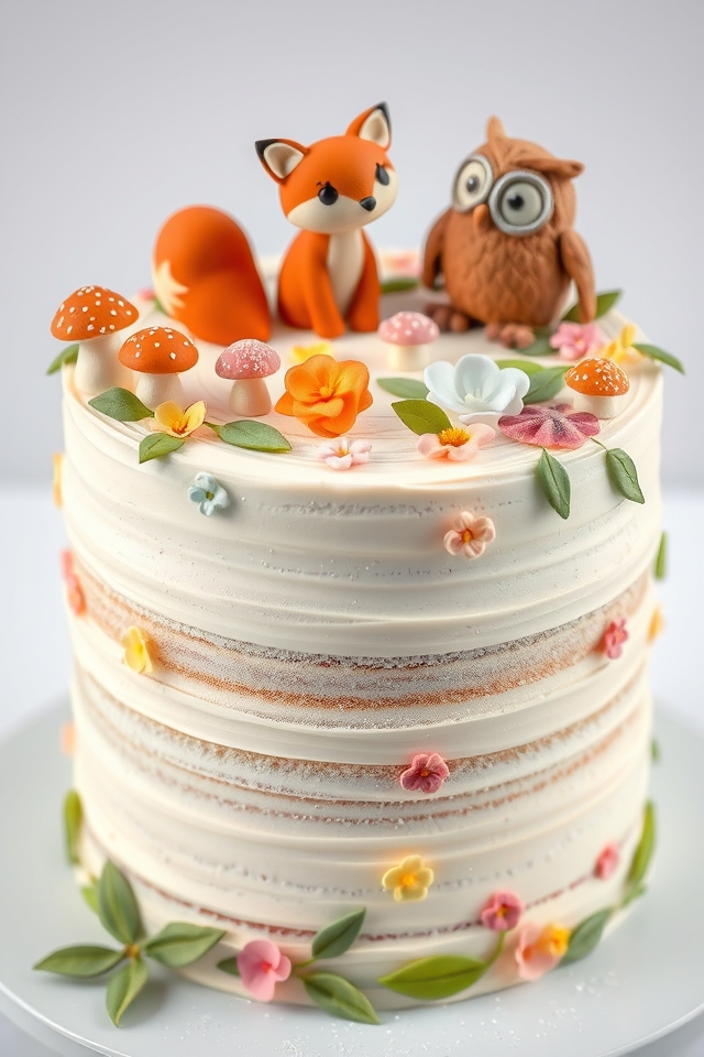 whimsical woodland cake decoration