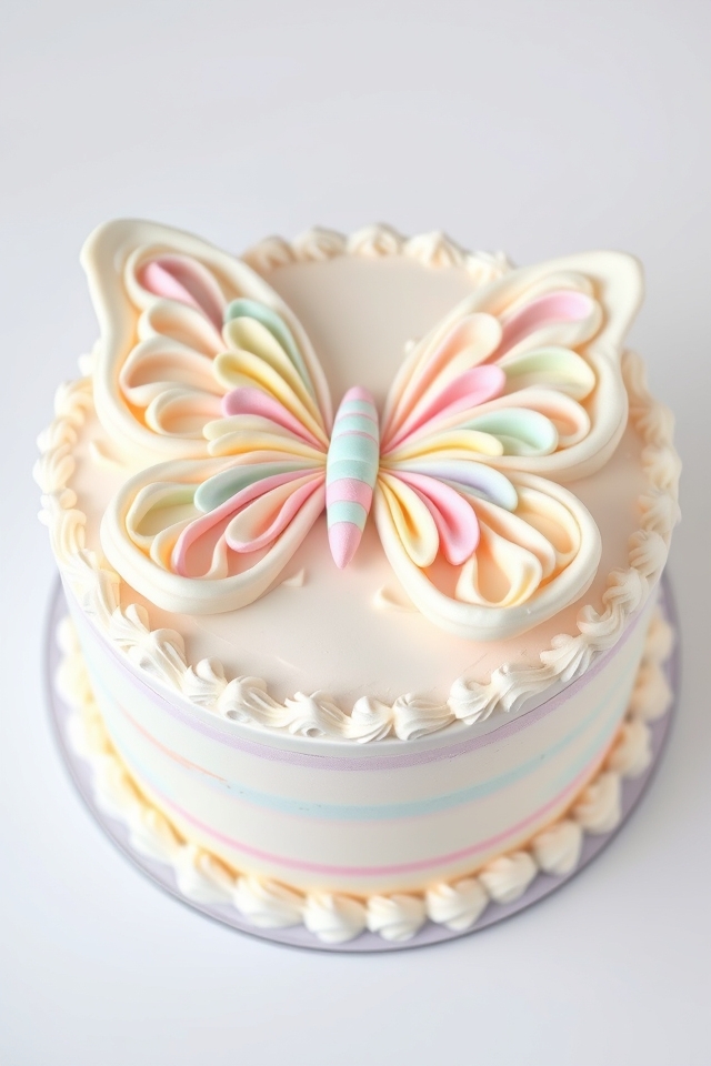 whipped cream butterfly cake