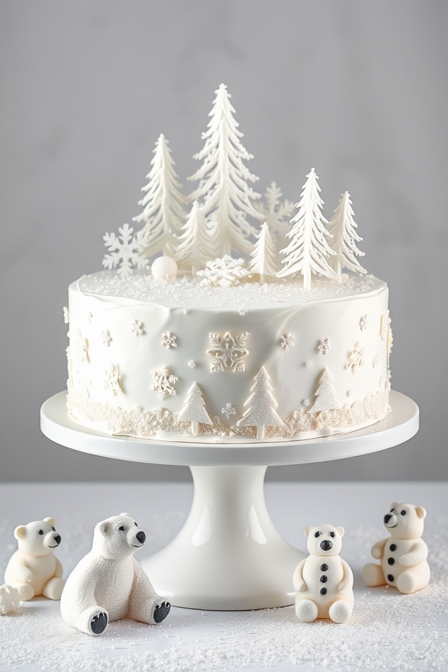 winter themed decorative cake