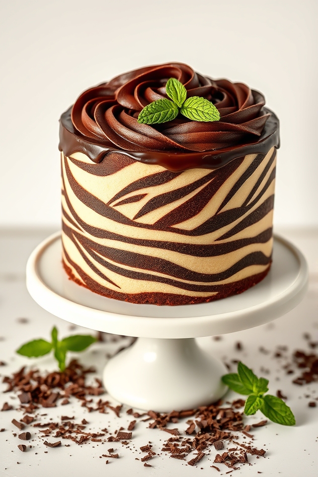 zebra pattern chocolate cake