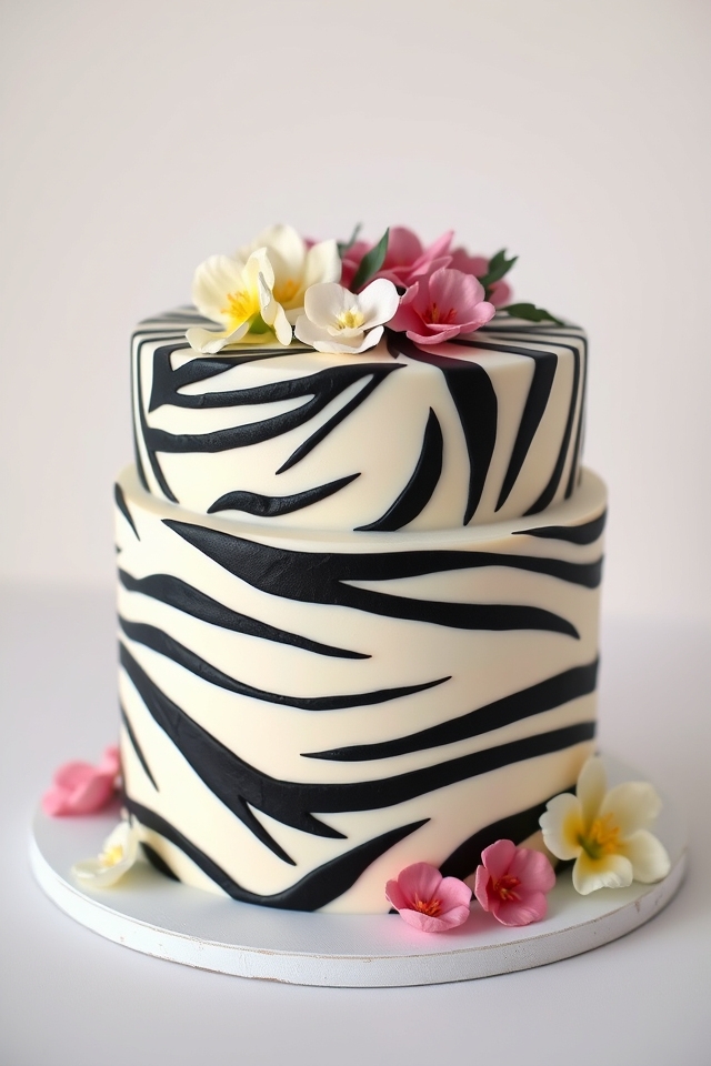 zebra print elegant cake