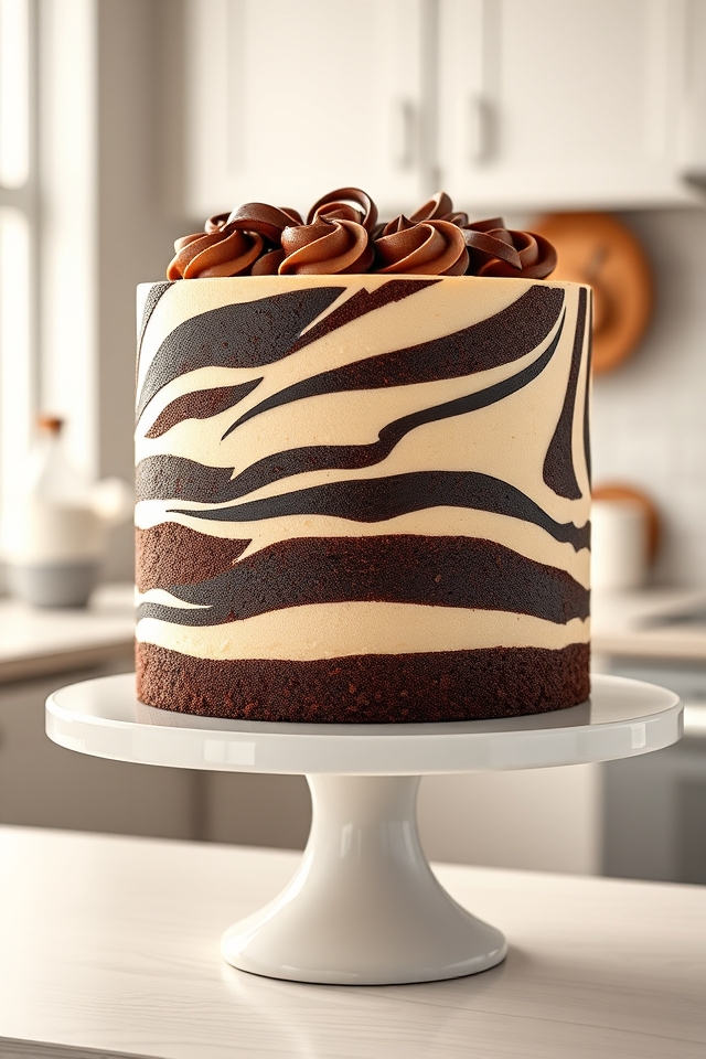 zebra stripe cake layers