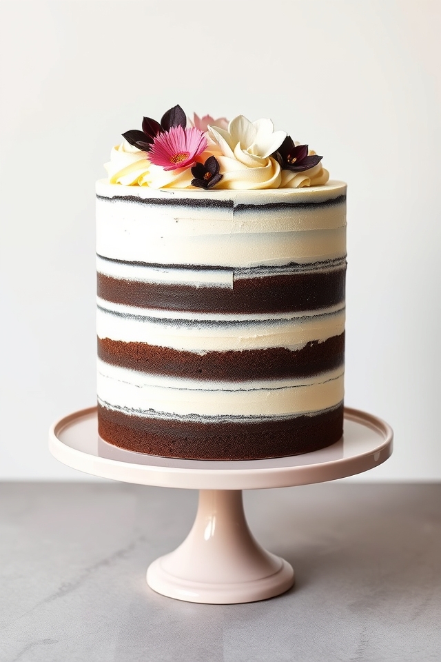 zebra striped artistic cake